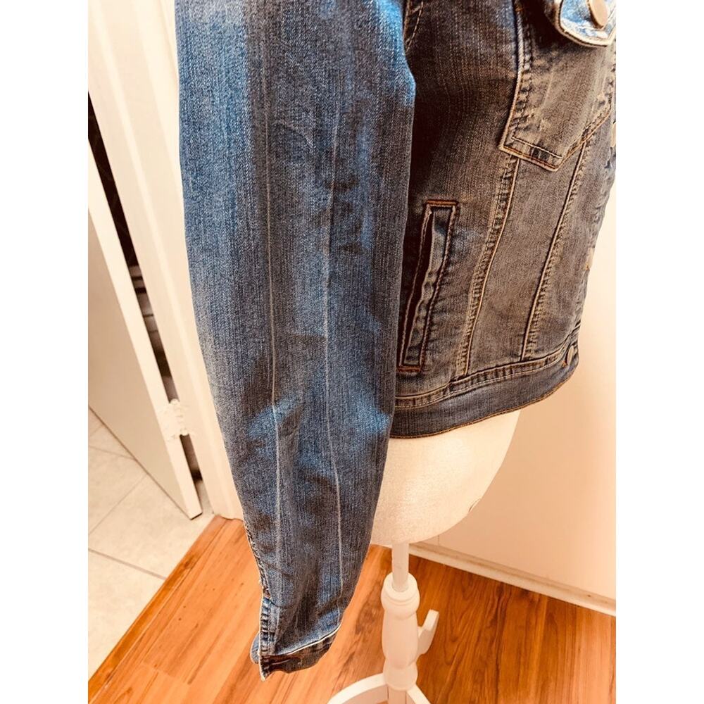 Papaya Design Cropped Denim Jean Jacket - Picture 8 of 11